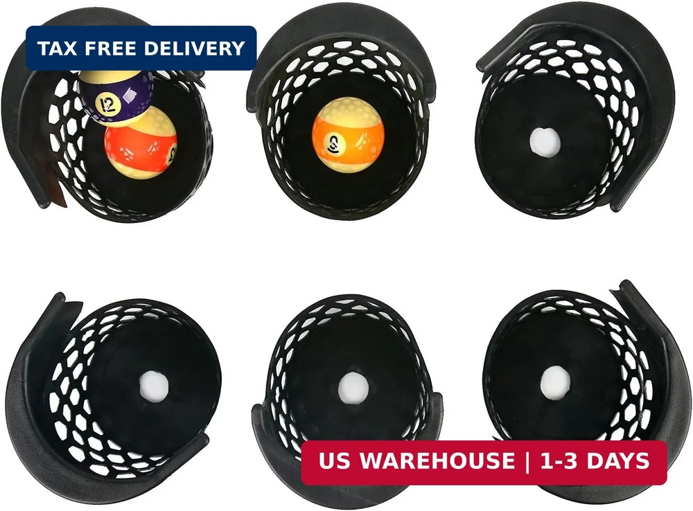 Pool Table Pockets Replacement Pockets for Billiard Table Set of 6 Plastic Web P
