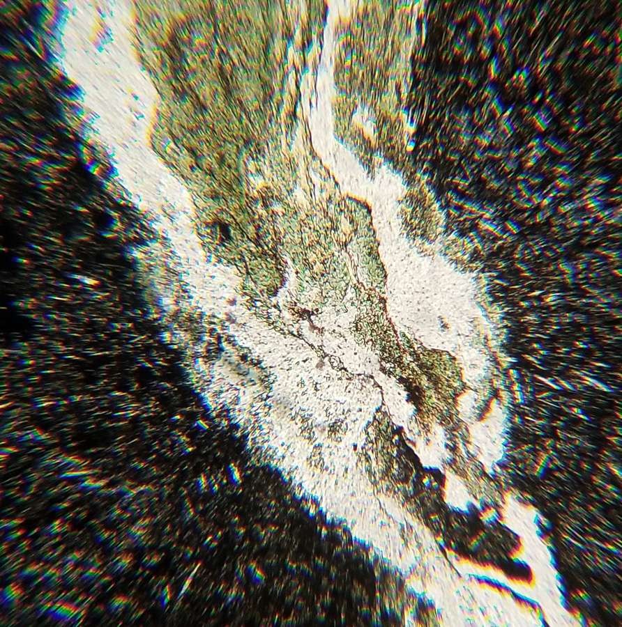 Thin-section Mount from IRDP Borehole Petrographic Microscope Slide IRDP 913.56