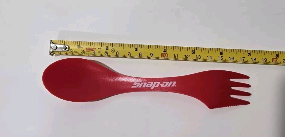 5X Snap On Tools Promo RED REUSABLE Plastic Spork Spoon Fork Knife Cutlery NEW!!