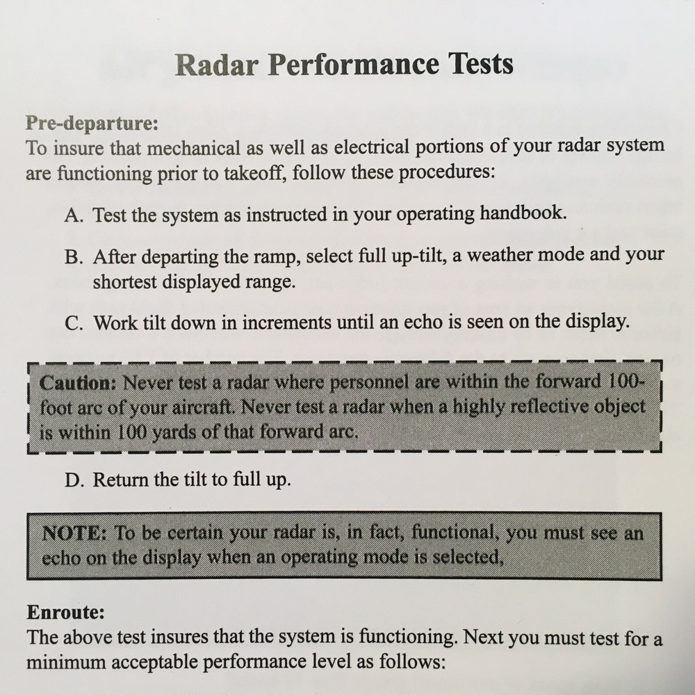 Radar Training Systems, Airborne Weather Radar Pilot's Operating Guide
