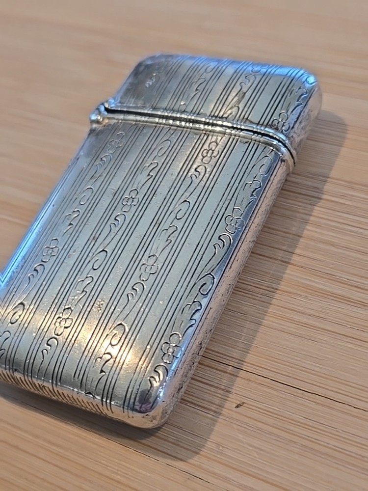 Antique Silver Plate Vesta Case Match Safe