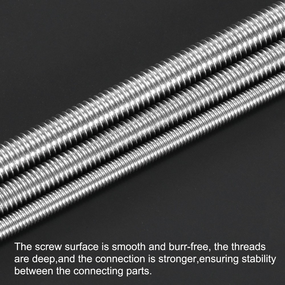 5-Set Fully Threaded Rod, M4x65mm Right Hand Thread Bar Studs with Nuts