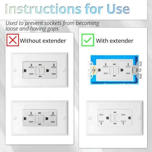 Easy Install Outlet Box Extender with Screws - Electrical Box Extender &
