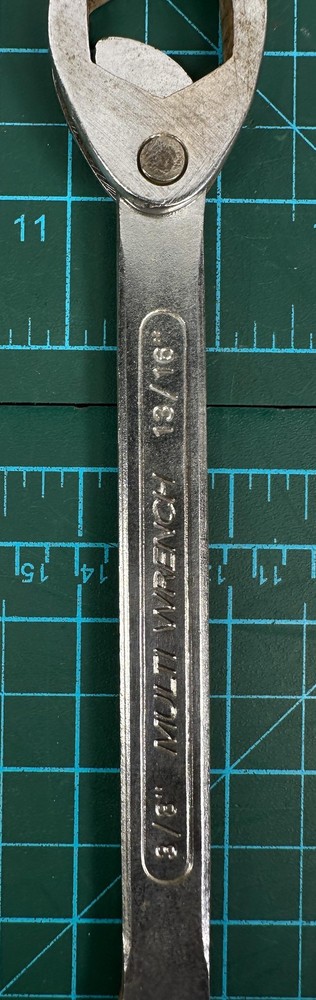 3/8 In Multi Wrench 13/16 Hex Double End Chrome Vanadium Silver Hand Tool