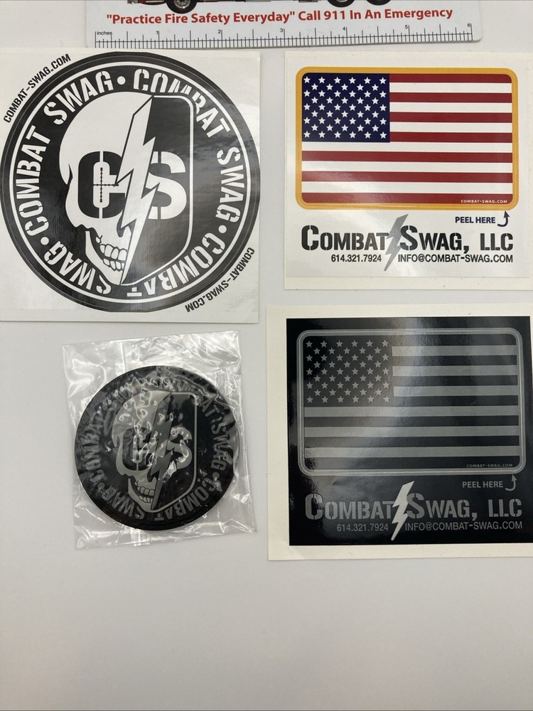 Combat Swag LLC morale Patch And 3 Decals Lot