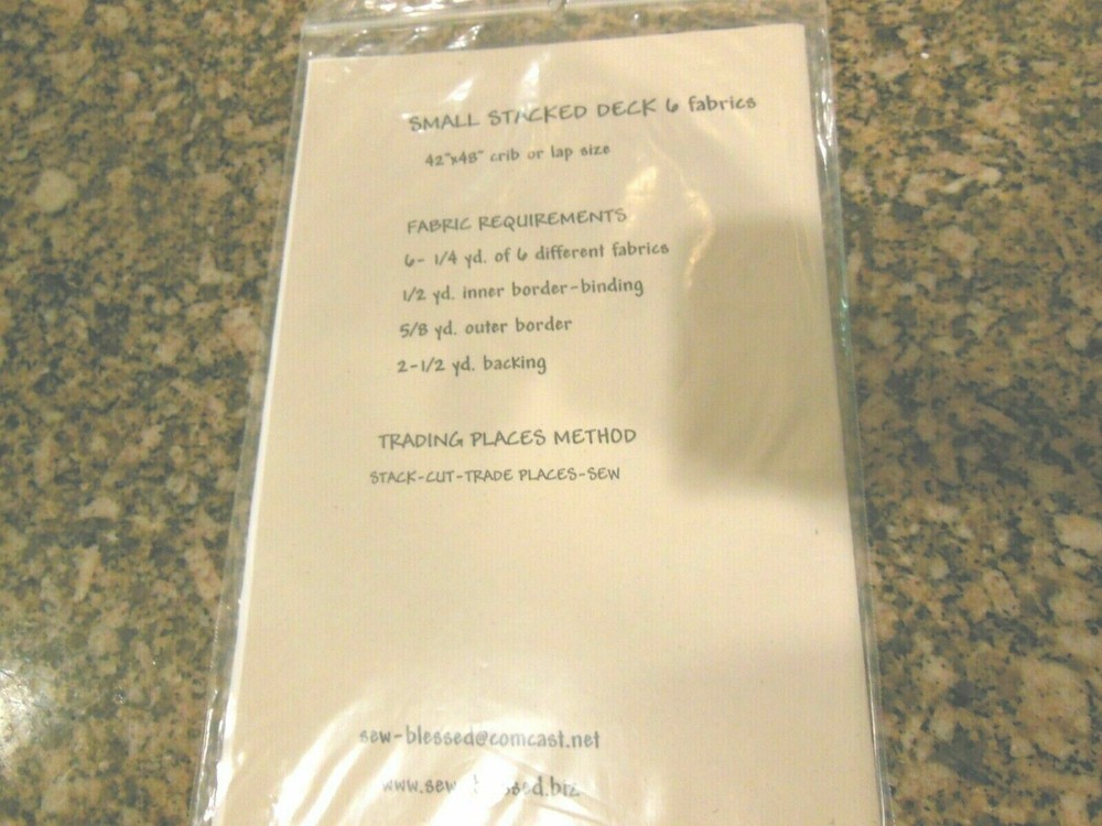 SEW BLESSED "SMALL STACKED DECK" 42 X 48 QUILT PATTERN