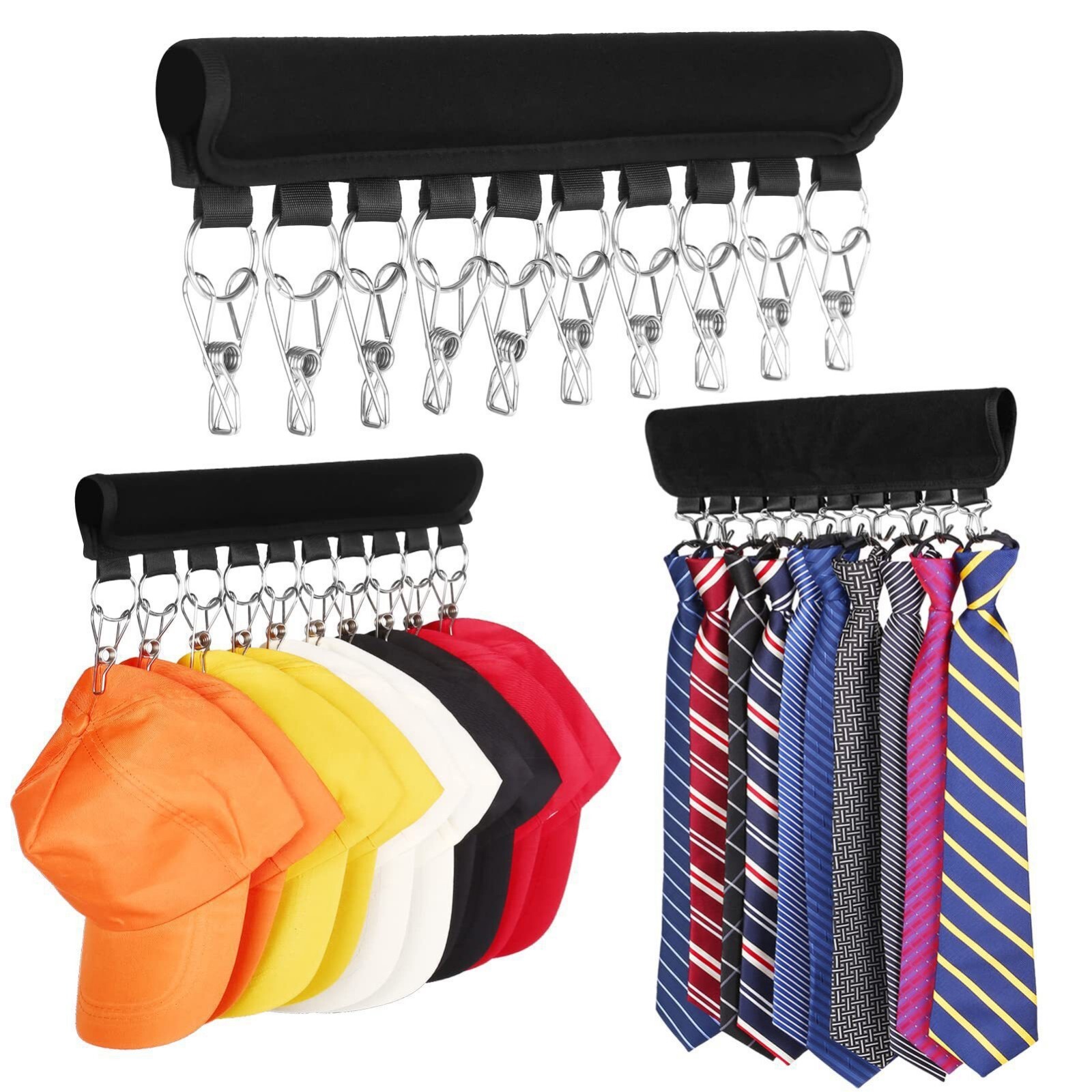 Hat Rack Organizer Baseball Holder Storage Door Cap Hanger for Closet Rod 1 PCS