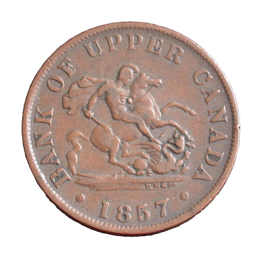 Upper Canada 1857 One Penny Token. #7