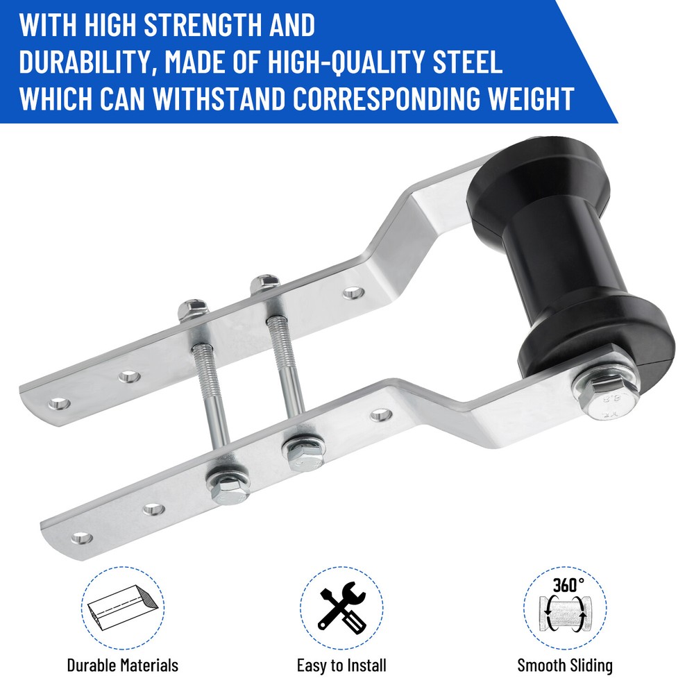 5" Adjustable Rubber Keel Roller with Panel Bracket Assembly for 3" Tongue New