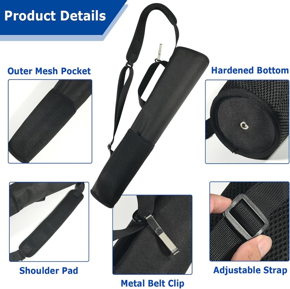Durable Nylon Archery Quiver with Mesh Pockets - Adjustable Length & Easy Access