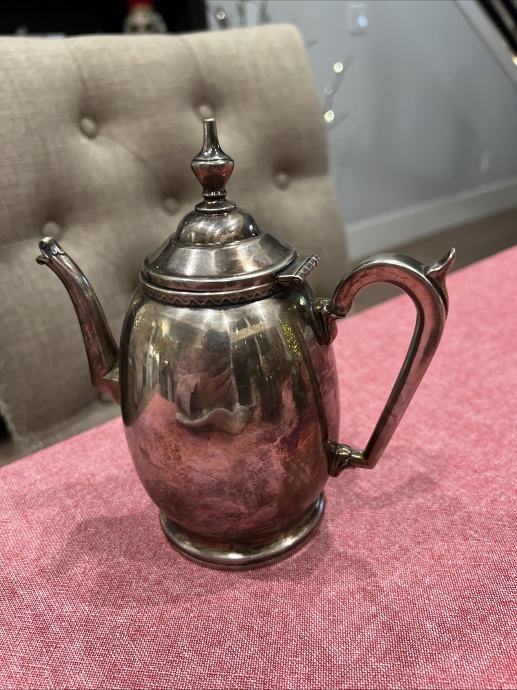 VINTAGE European SILVER-PLATED TEA POT Marked “1900”.