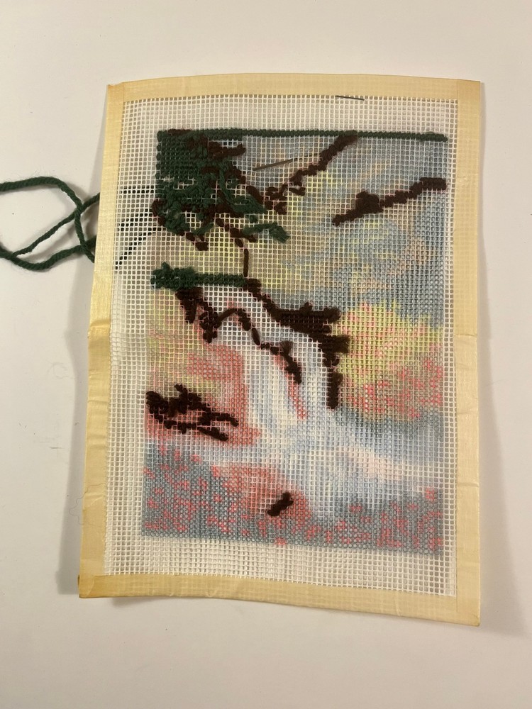 WonderArt Needlepoint Kit #6129 "Waterfall" - Started