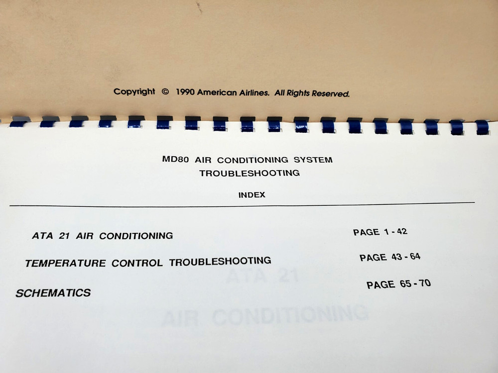 Vintage AA Maintenance & Engineering Training Manual 1990 Air Conditioning