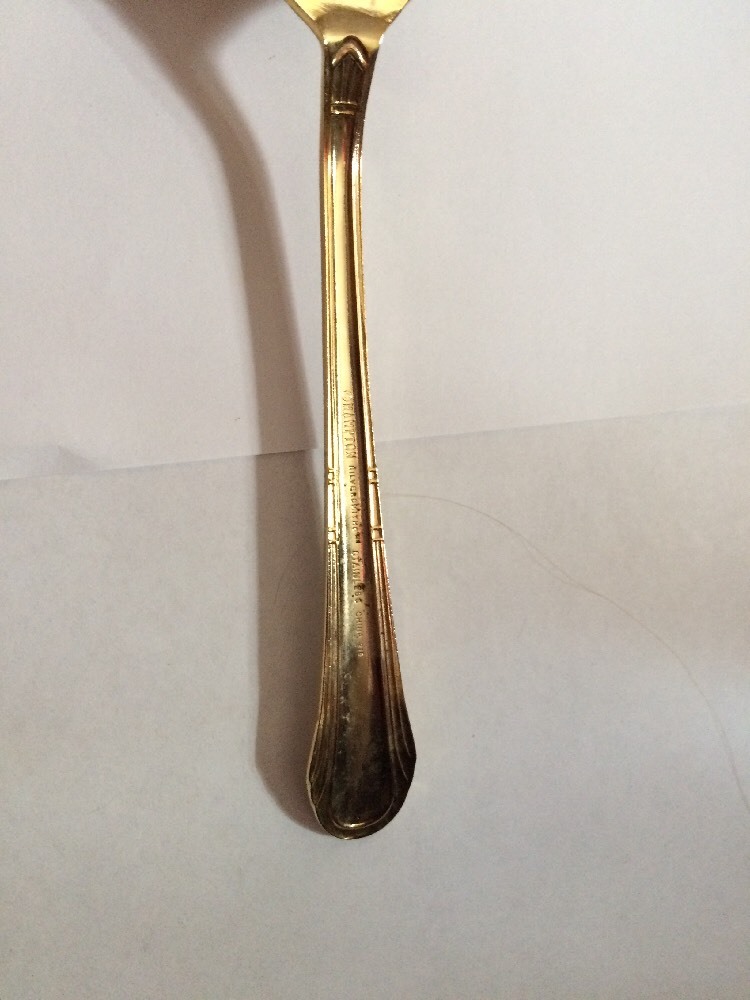 Hampton Stainless Gold Electroplate Rnd Tip HSV149 PIE CAKE SERVER 10"