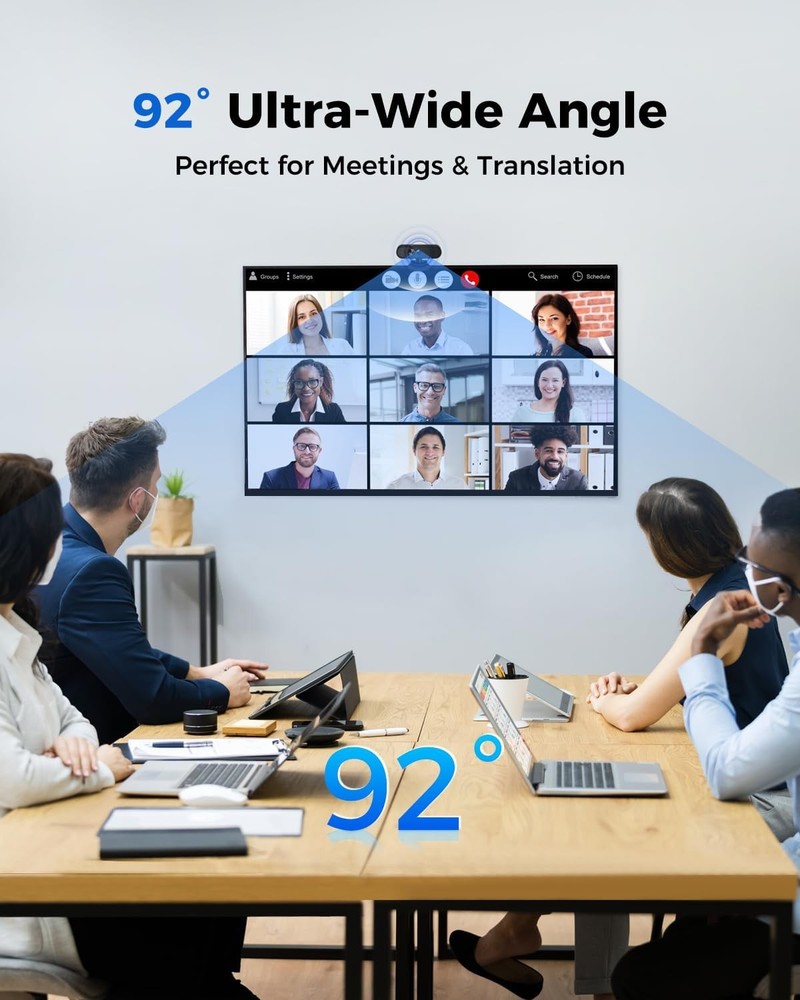 1080P Webcam Computer Camera with Microphone & Wide View - Auto Light Correction