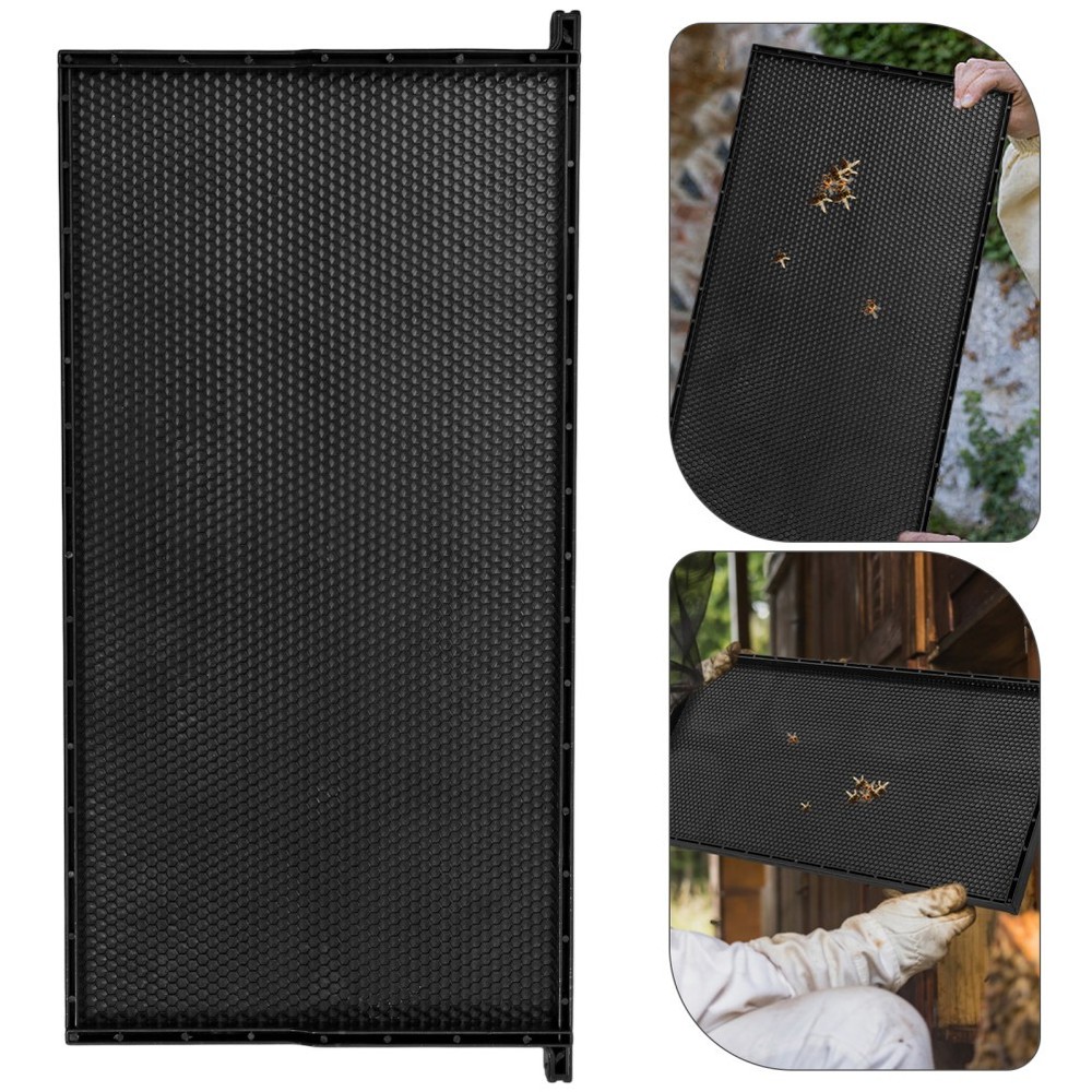 Beehive Frame with Black ABS Plastic and Wax Foundation for Beekeeping Use