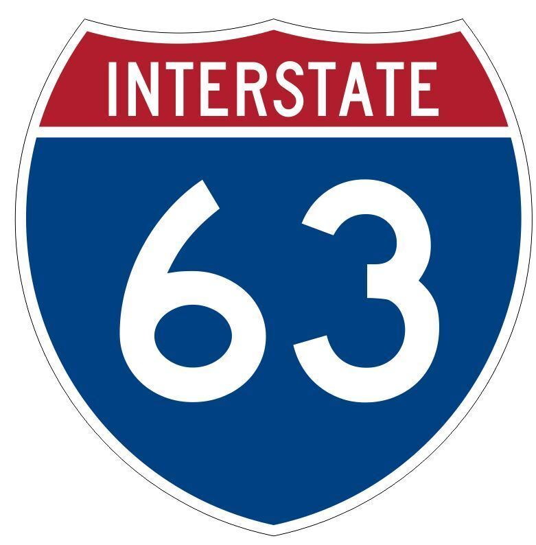 Interstate 63 Sticker Decal