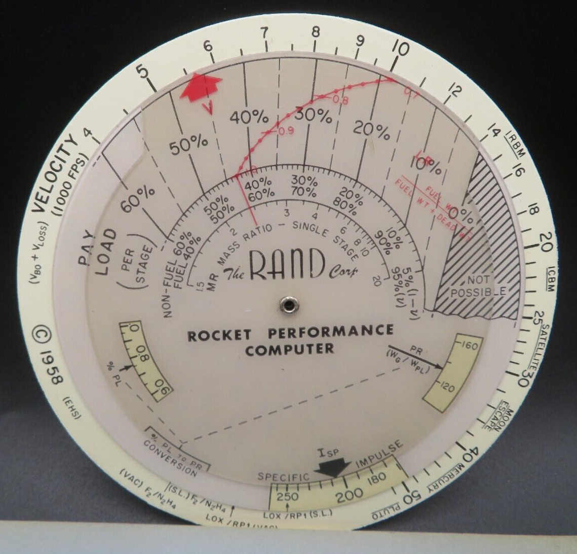 Vtg RAND Corp Rocket Performance Computer USAF Rocket Engineering Science 1958