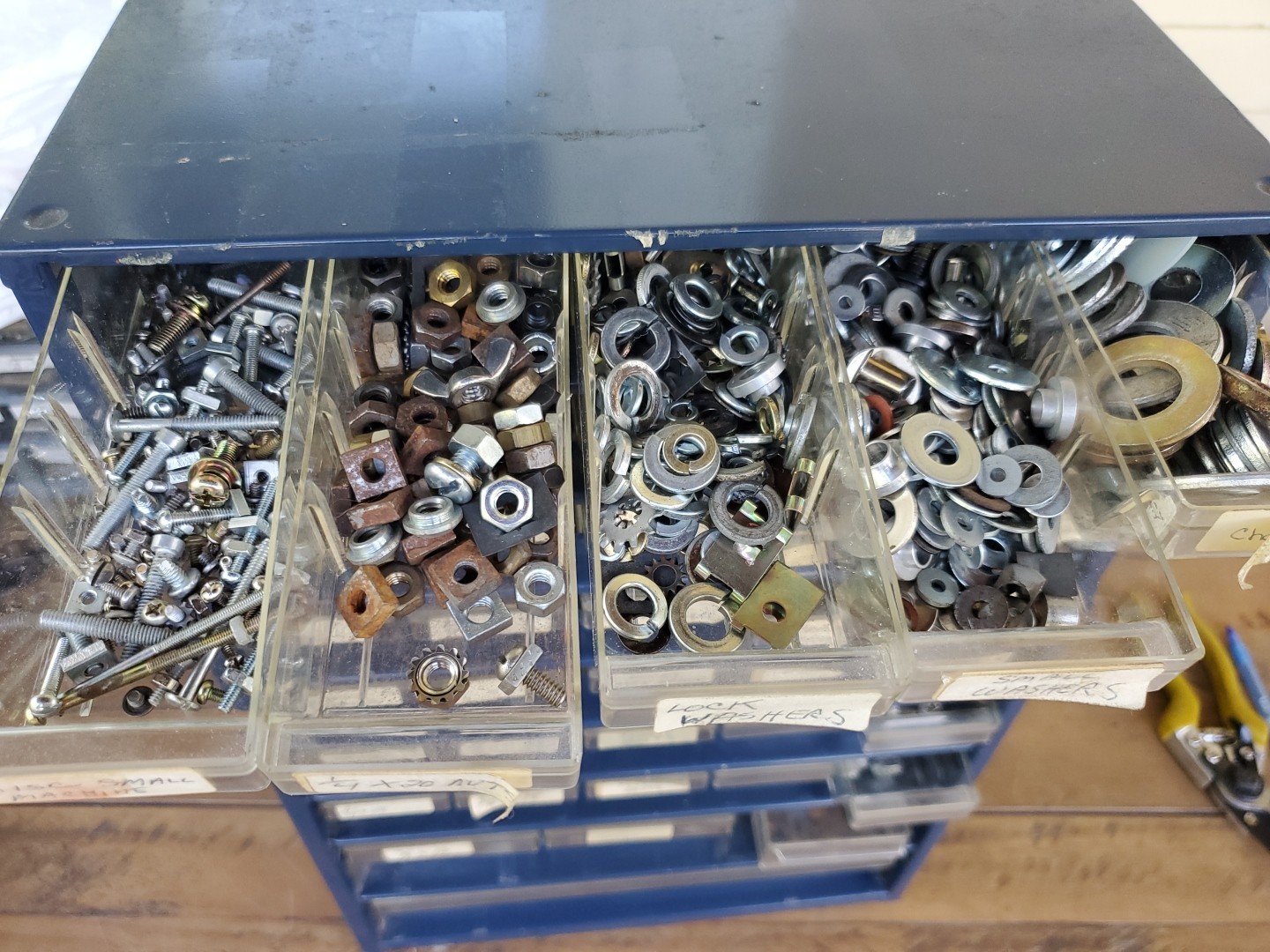 Vintage Blue RAACO 39-Drawer Metal Storage Organizer Cabinet