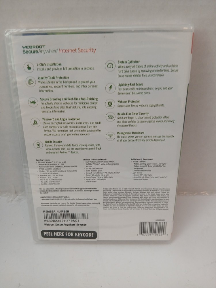 Webroot SecureAnywhere Internet Security - Full Version for Windows & Mac WBR00…
