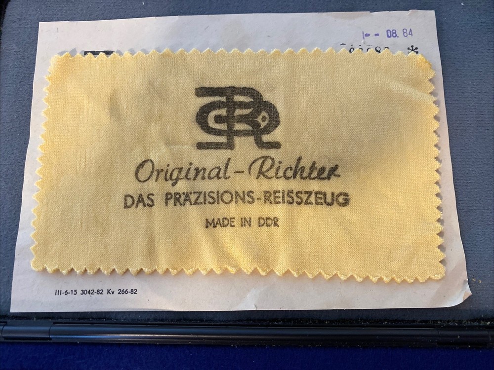 DRAFTING DRAWING SET ORIGINAL RICHTER VINTAGE COMPASSES & Tips