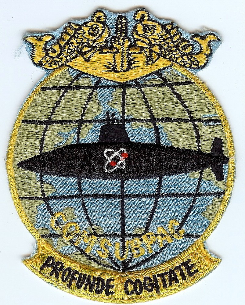 COMSUBPAC - Globe, dolphins, sub with nuke symbol - Patch - Cat No. C5467