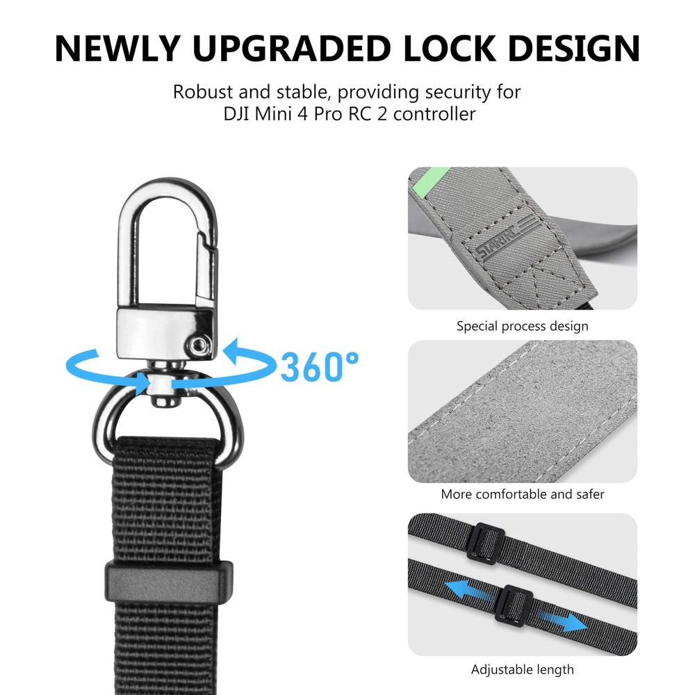 STARTRC RC2 Lanyard Neck Strap for Suit Various Remote Controllers, Grey