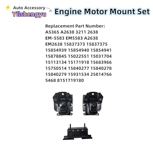3Pcs Engine Motor Mount Kit - Compatible with Trucks & SUVs (Silverado 3PCS
