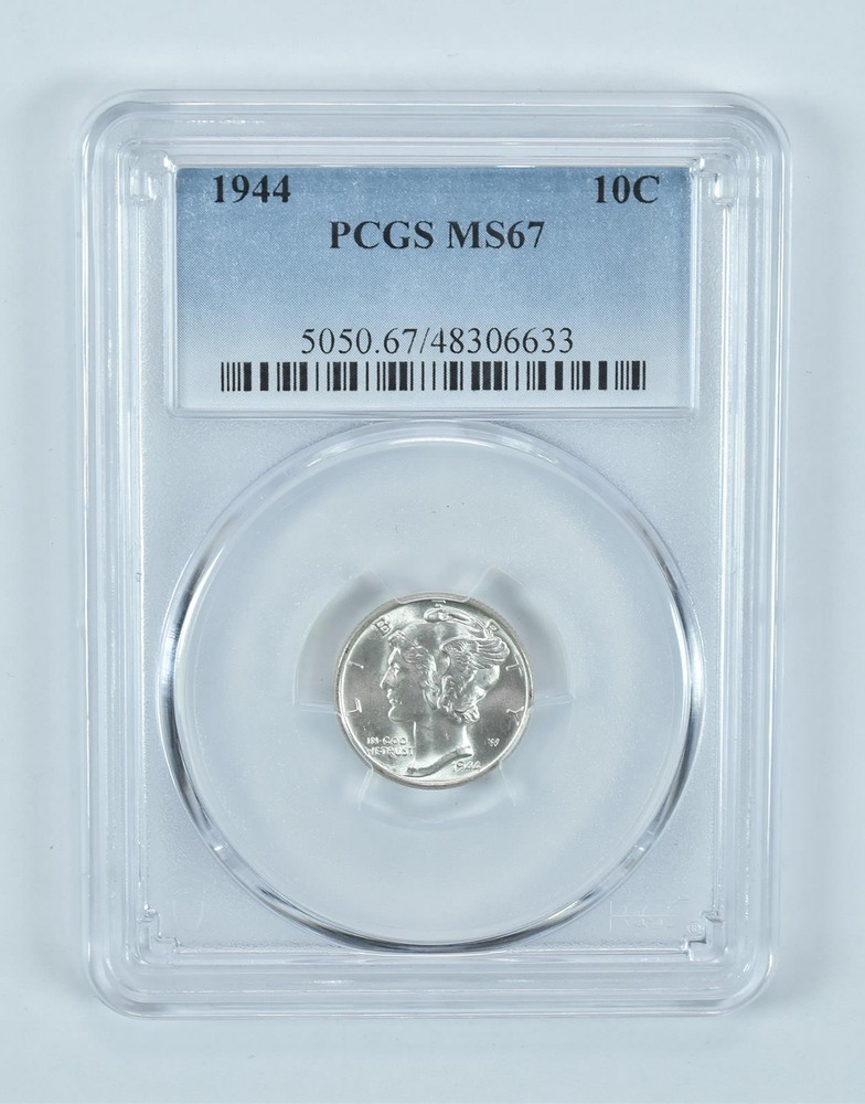 1944 Mercury Dime MS67 PCGS Blue Label