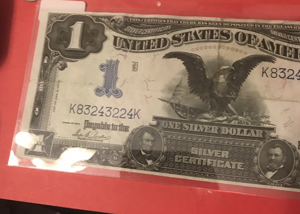 1899 $ 1 black eagle silver certificate , Bank Note￼￼