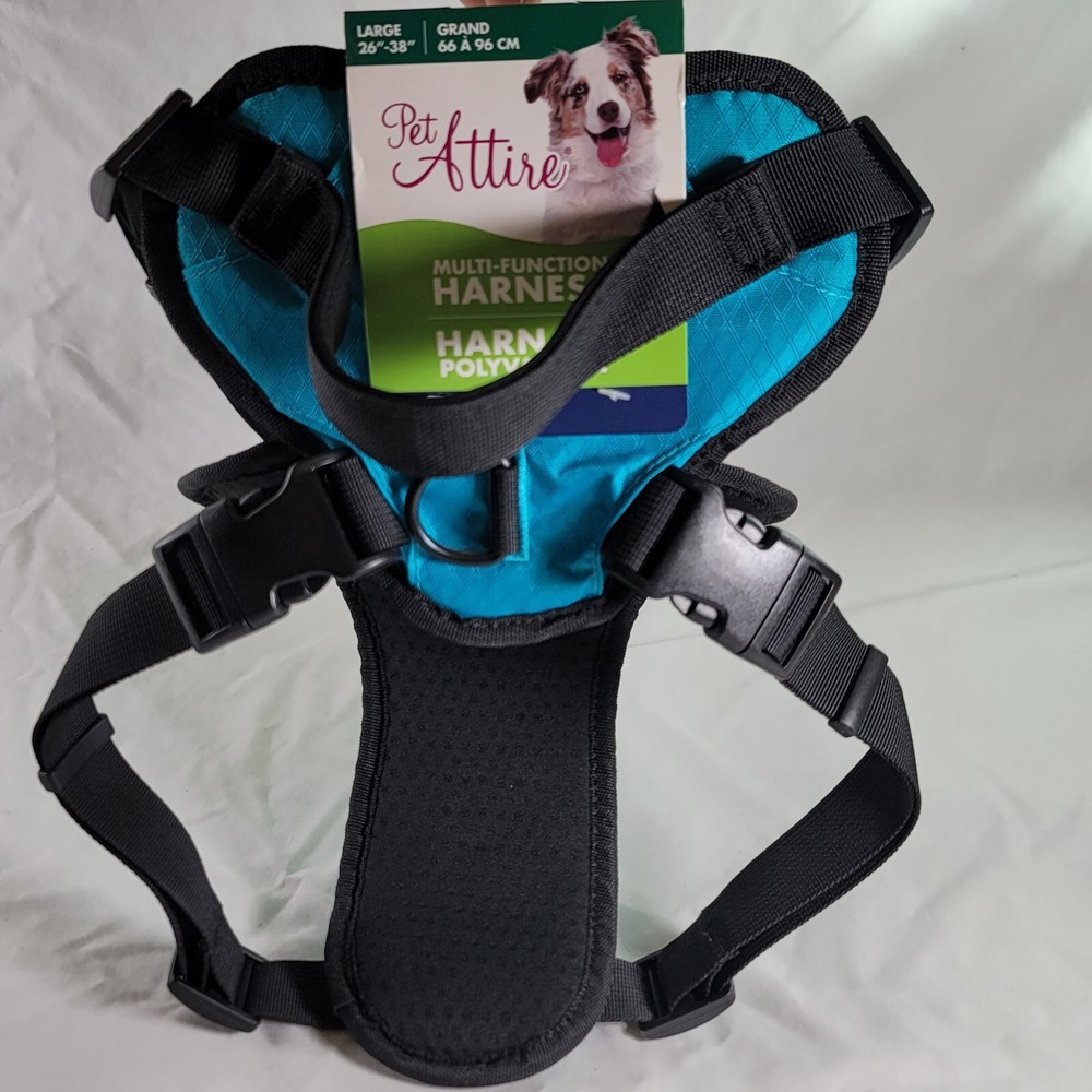 Pet Attire Multi-Function Harness - Teal/Blue - Size Large 26"-38"