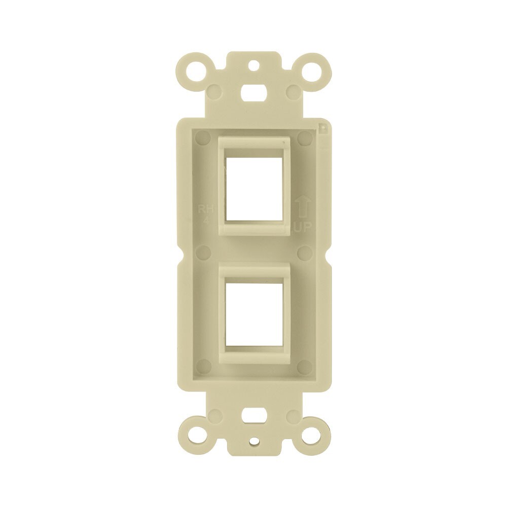 Construct Pro 2-Port Single Gang Keystone Decora Style Insert Strap (Ivory)