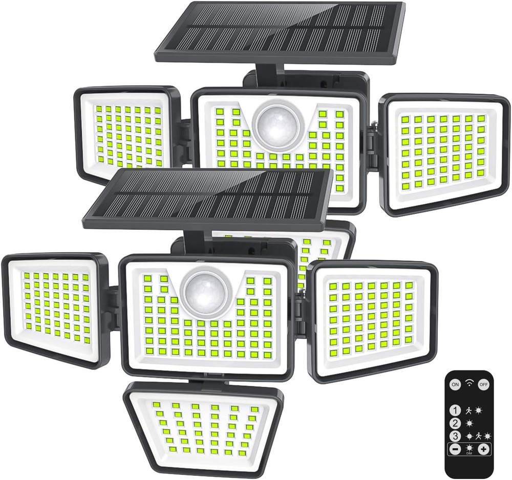 270° Wide Angle Solar Security Lights - Waterproof