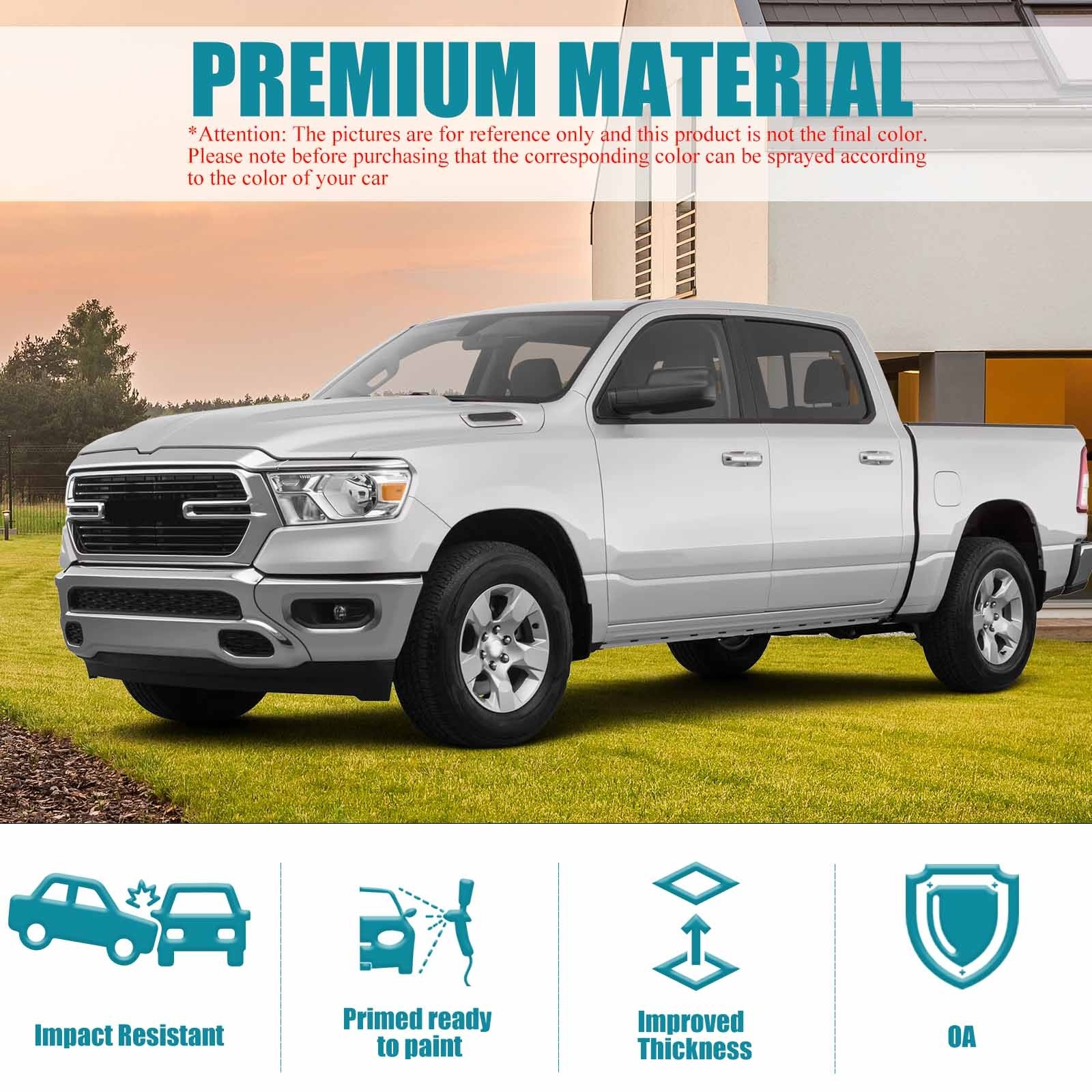 Steel Front Bumper Face Bar For 2019-2023 RAM 1500 Chrome CH1002407