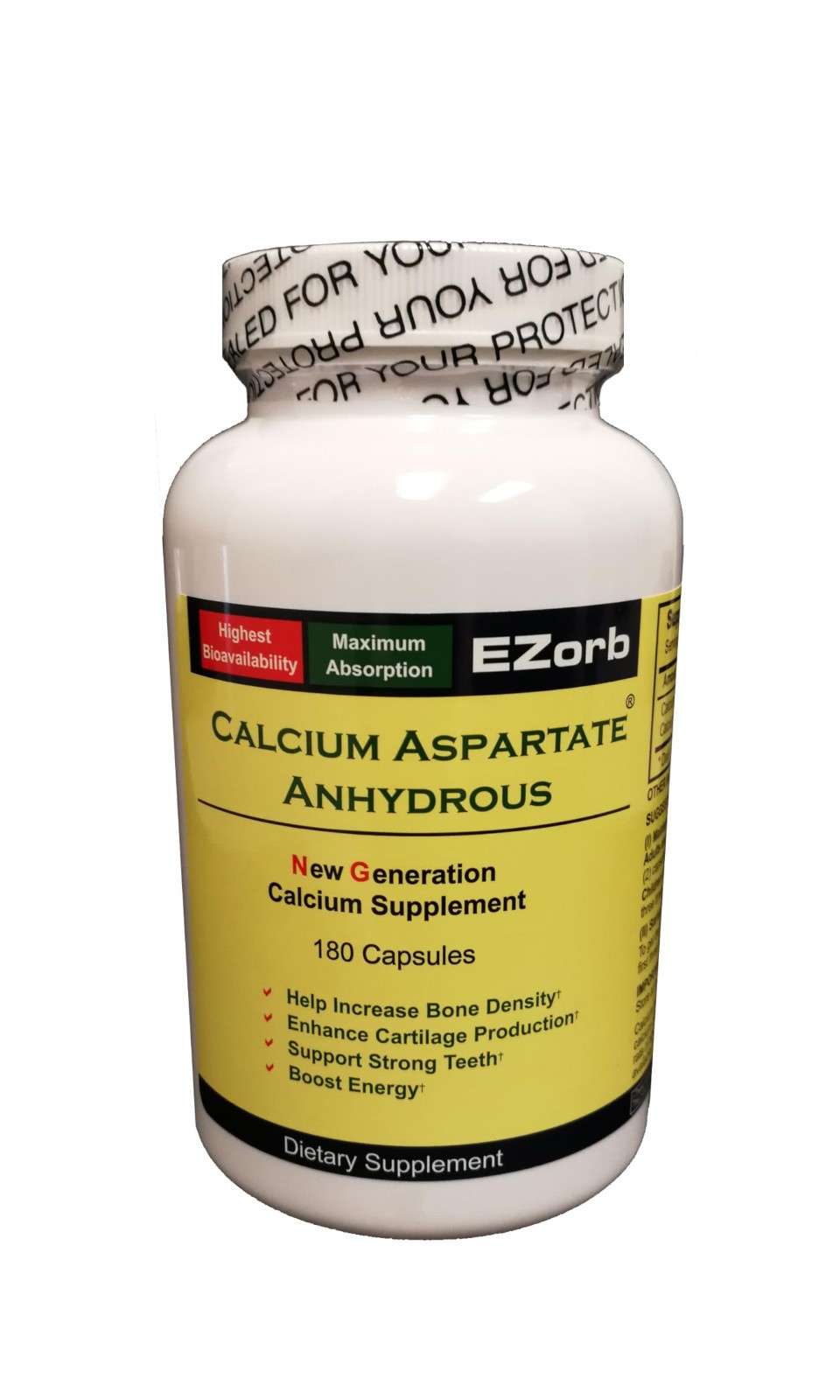 Ezorb Calcium Capsules for Bone Joint and Muscle Health - 180 Count