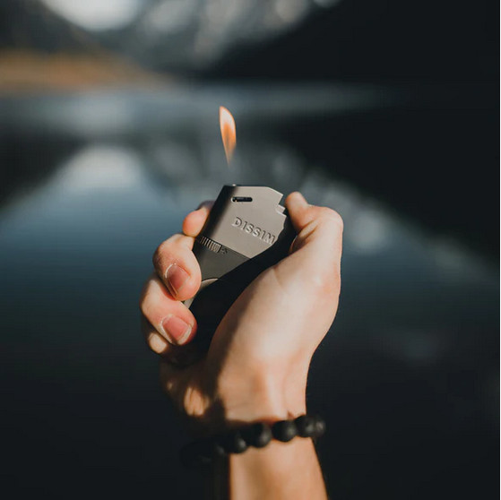 Inverted SOFT FLAME Gray Lighter,Butane refillable lighter with a fuel window