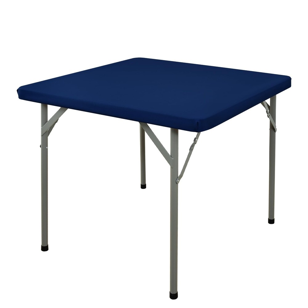 Square Elastic Fitted Tablecloth, Windproof Polyester Table Cover, Scratch Re...