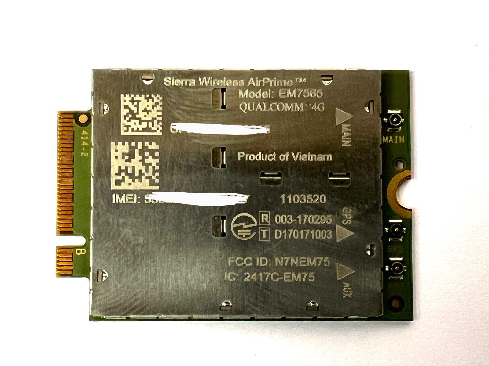 Sierra Wireless Airprime M.2 EM7565 4G LTE Advanced Pro Cat-12 Wireless Card