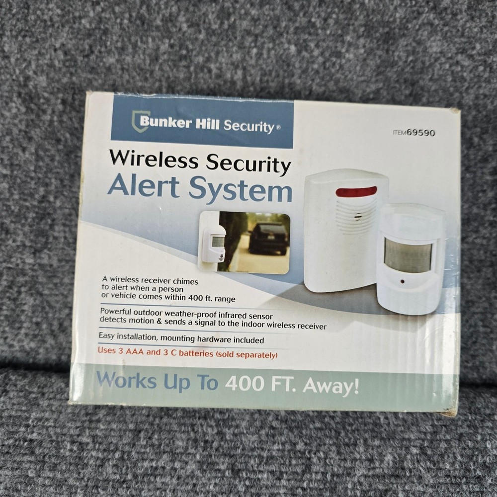 Bunker Hill Security Wireless Alert System Motion Sensor Receiver 400ft Range