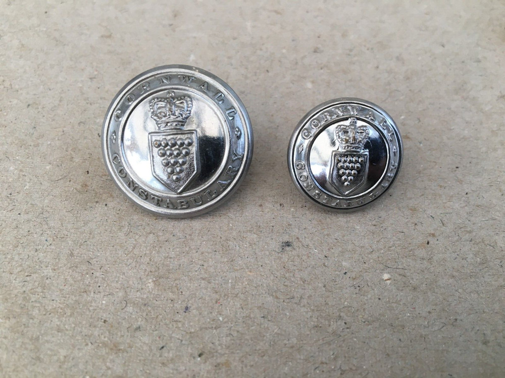 Cornwall Constabulary Tunic Uniform Buttons Large & Small  QC