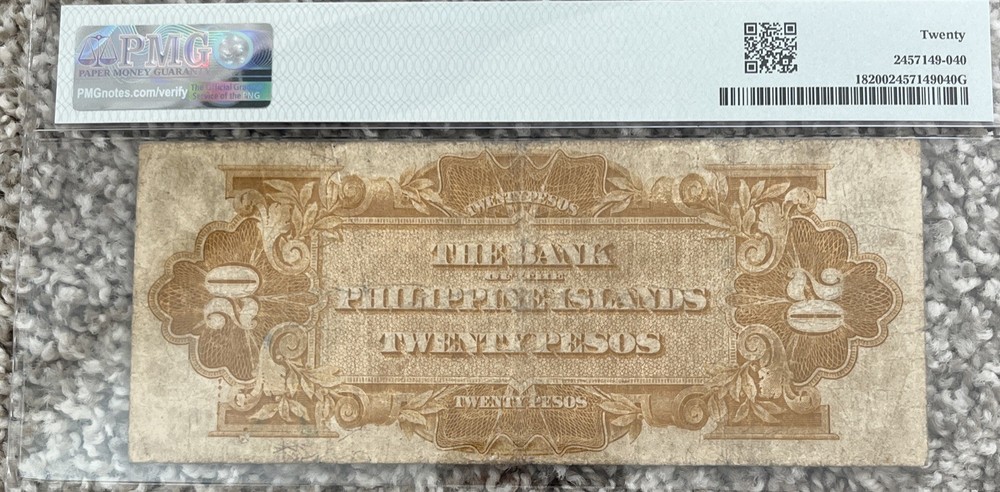 1928 20 Pesos Philippines VF20