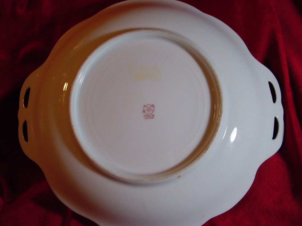 Iridescent Decorative Hand Painted 2 Handled Serving Dish