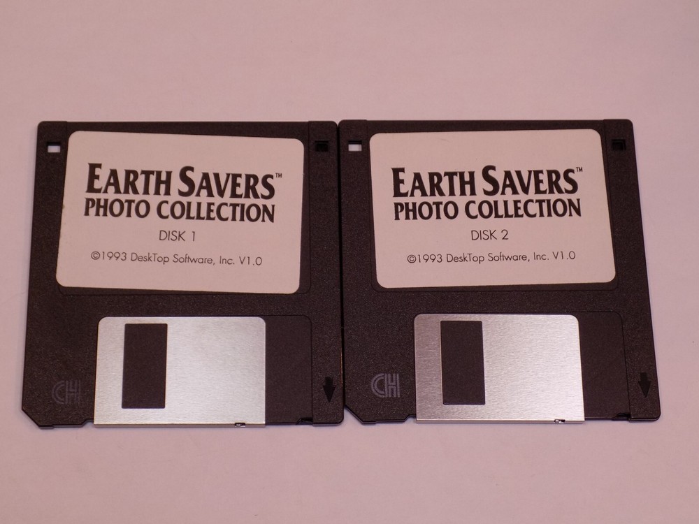 Earth Savers Photo Collection 1993 Old  3.5" Disk Windows PC MS Computer Program