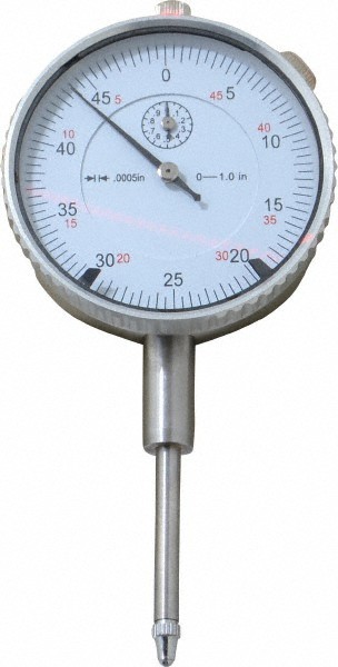 1" Range Dial Drop Indicator, 0-50 Dial Reading, 0.0005" Grad, 2.28" Dial