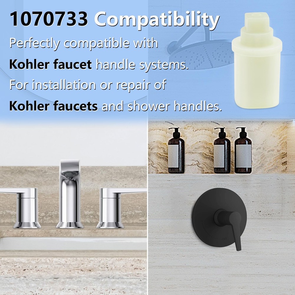 1070733 Stem Driver Replacement for Kohler Shower Handle Adapter, White