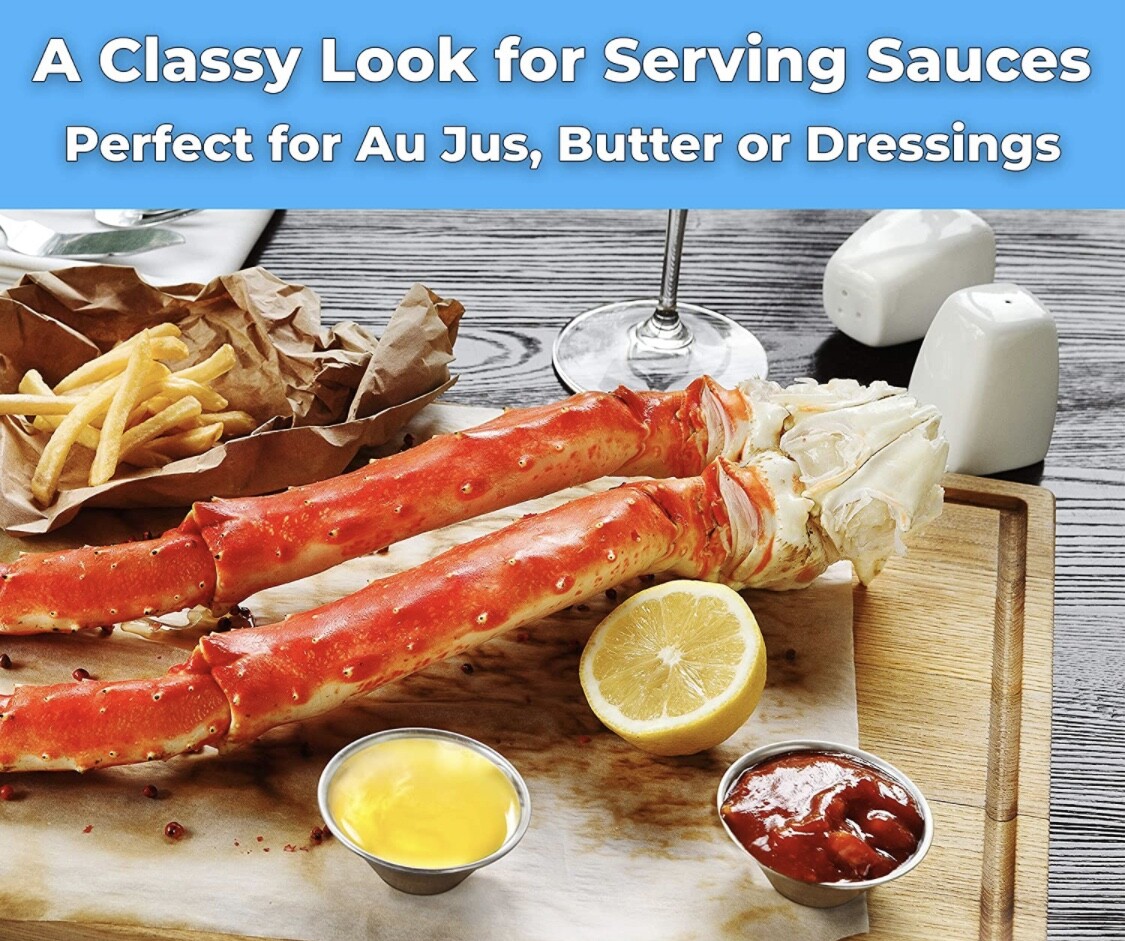 1.5 oz Sauce Cups Stainless Steel Condiment Portion Cup Dipping Sauce Cup