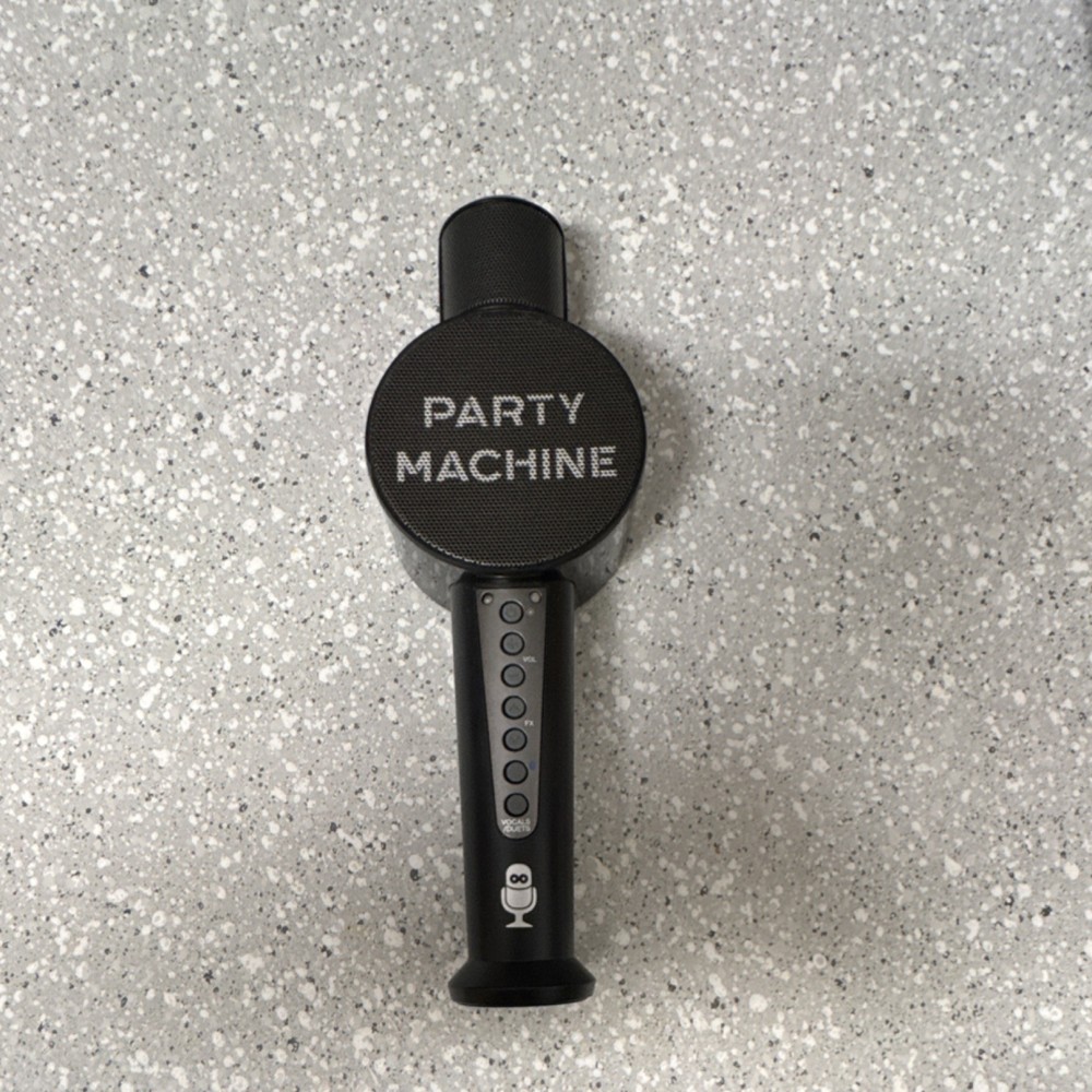 Party Machine Wireless Karaoke Microphone Black Handheld On/Off Switch