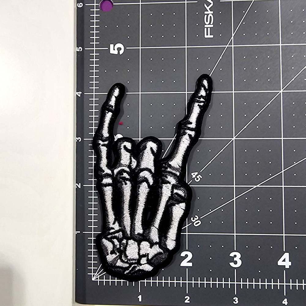 Rock On Skeleton Hand - Embroidered Patch