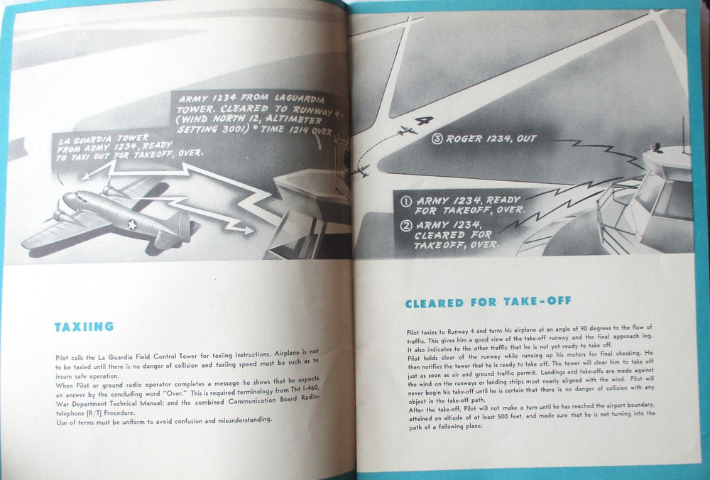 AIRWAYS FLYING Original 1943 WW2 Vintage US ARMY AIR FORCE PILOT HANDBOOK