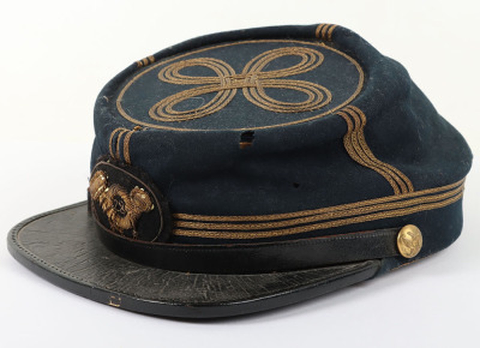 Civil War Union Chasseur Officer Kepi–28th Infantry, Major’s Bullion Insignia